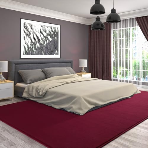 6x9 Area Rugs for Living Room Non Slip Dorm Bedroom Rug (6' x 9' (Rectangular) / Wine Red)