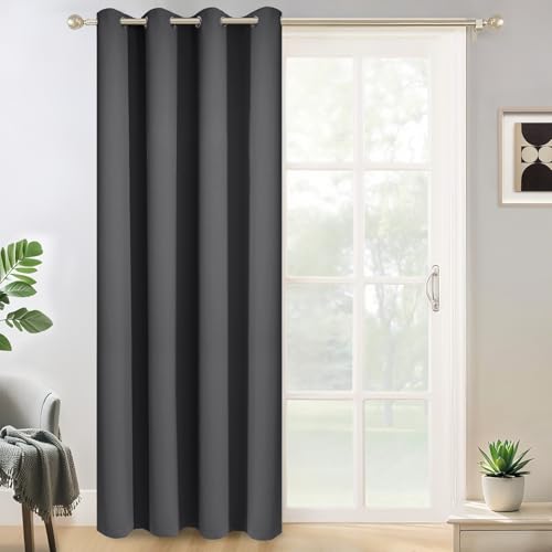 Charcoal Grey Room Darkening Curtains 84 inch Sliding Door Drapes (Charcoal Grey / 52"W x 84"L (Pack of 1))