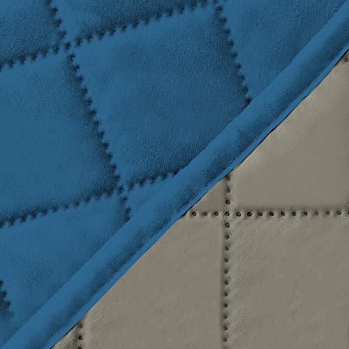 Reversible Couch Cover (Peacockblue/Beige / XX-Large Sofa)