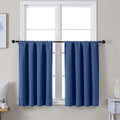 Ava Royal Blue Short 36 Inches Blackout Curtain 2 Panels Set (Royal Blue / 40"W x 36"L (Pack of 2))