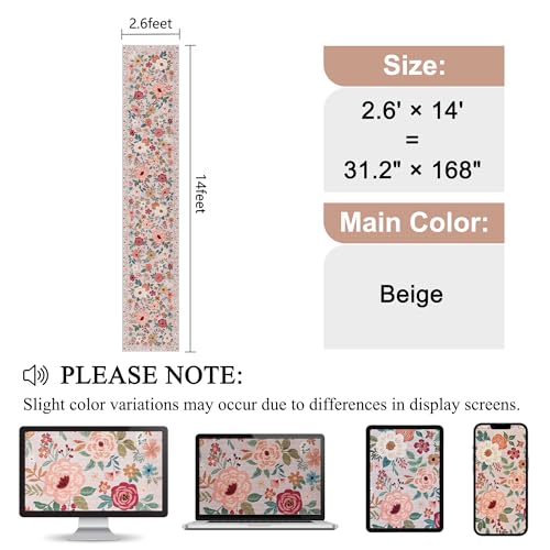2.6x14 Washable Runner Rug (Beige / 2'6" x 14' (Rectangular))