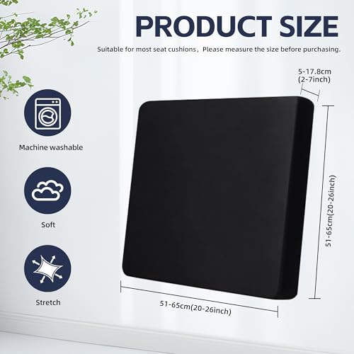 8Pcs Outdoor Cushion Covers (Black. / 8PCS)