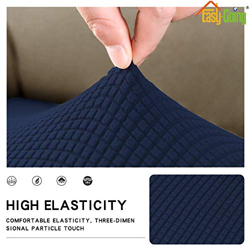 Stretch 1 Piece Loveseat Couch Cushion Cover for Sofa (Medium / Navy)