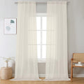 Cream Sheer Curtains 108 Inches Long 2 Panels (Cream / 42"W x 108"L (Pack of 2))