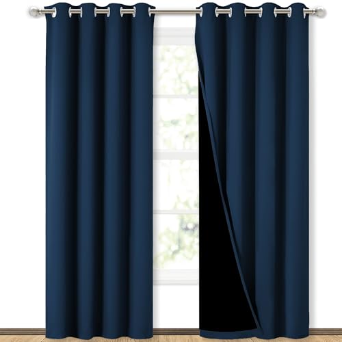 Full Shading Curtains 90" Long 2 Panels Set for Windows (Moroccan Blue / 52"W x 90"L (Pack of 2))