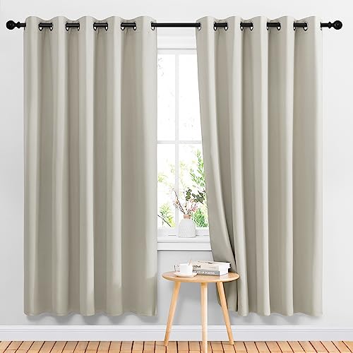 Blackout Natural Large Window Treatments for Bedroom (Natural / 66"W x 72"L (Pack of 2))
