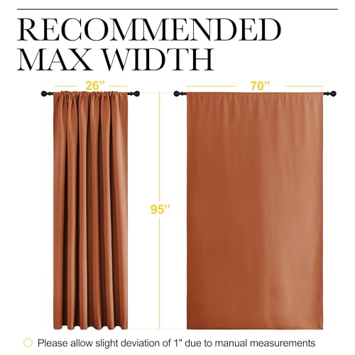 2 Panels Blackout Curtains (Burnt Orange / 70"W x 95"L (Pack of 2))