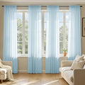 Sky Blue Sheer Curtains 108 Inches Long 4 Panels 42 x 108 Inches (42"W x 108"L (Pack of 4) / Sky Blue)