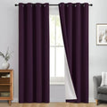 Dark Purple 100% Blackout Curtains 84 Inches Long 50" Wide 2 Panels (50"W x 84"L (Pack of 2) / Dark Purple With White Backing)