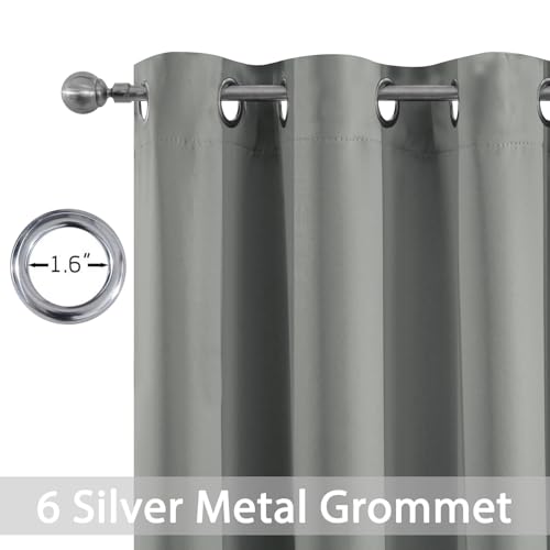 Room Darkening Curtains 42x72 inch Length Dove Grey (Dove Grey / 42"W x 72"L (Pack of 2))