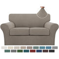 3 Piece Sofa Covers for 2 Cushion Couch Sofa Slipcover Soft Couch Cover for Dogs (Loveseat (2 Cushion) / Taupe)