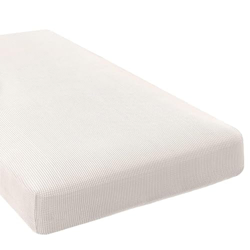 Super Stretch Individual Chaise Cover Sectional Couch Covers for L Shaped Sofa Both Left (Ivory / Chaise Cover Large)