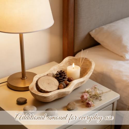 1 Pcs 16 Inch Wooden Wavy Edge Dough Bowl Supplies