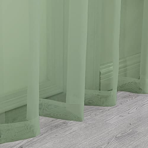 Sheer Curtains (Sage Green / 42"W x 84"L (Pack of 2))