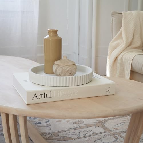 Decorative Concrete Tray & Book Decor Set (Beige)