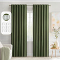 Olive Green Back Tab Blackout Curtains 52x84 Inch Length 2 Panel Set (Olive Green / 52"W x 84"L (Pack of 2))