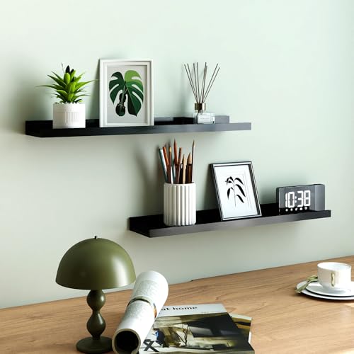 Black Floating Shelves for Wall Decor (Black / 23.6in)