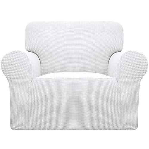 Stretch Chair Slipcover with Arm Washable Snow White (Small Chair / Snow White)