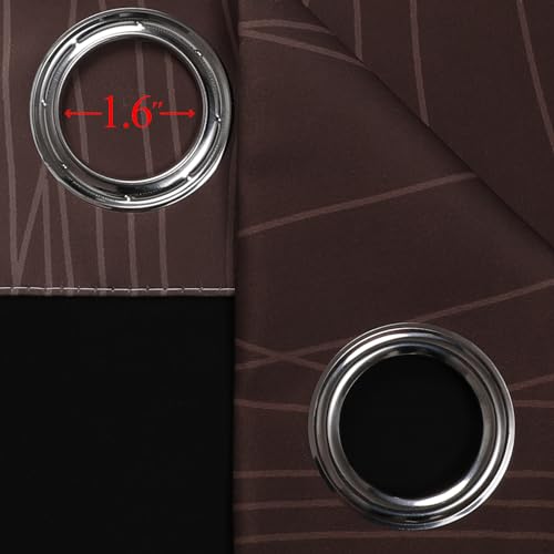 Brown and Greyish White Blackout Curtains 52Wx90L 2 Panels (Brown and Greyish White / 52"W x 90"L (Pack of 2))