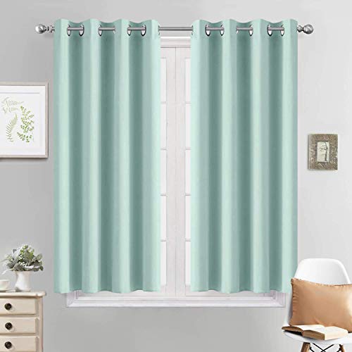Room Darkening Curtains 52x45 inch Length Aqua (Aqua / 52"W x 45"L (Pack of 2))
