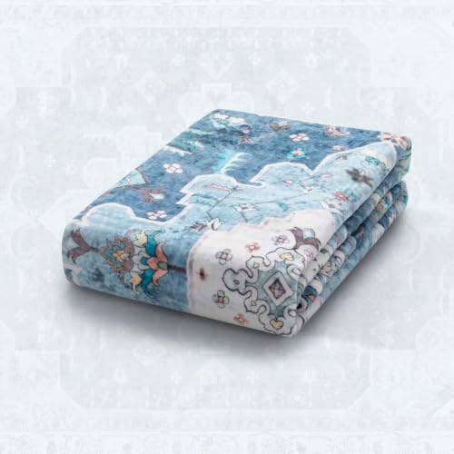 4x6 Washable Non Slip Boho Area Rug for Bedroom (Vintage Blue / 4' x 6' (Rectangular))