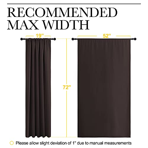 Blackout Curtain Panels 72 inches (Toffee Brown / 52"W x 72"L (Pack of 2))