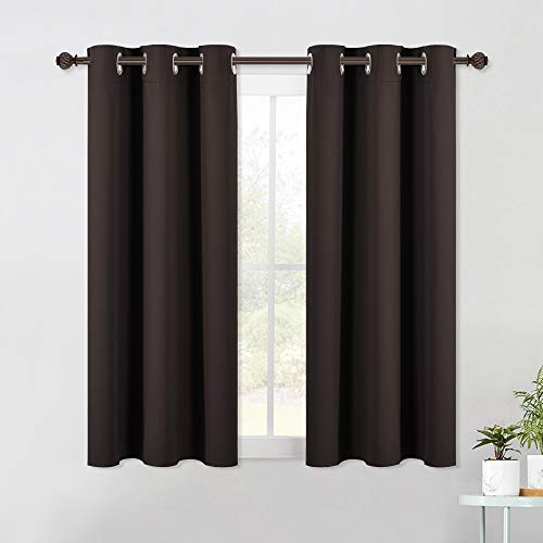 Living Room Blackout Draperies Curtains (Toffee Brown / 42"W x 54"L (Pack of 2))