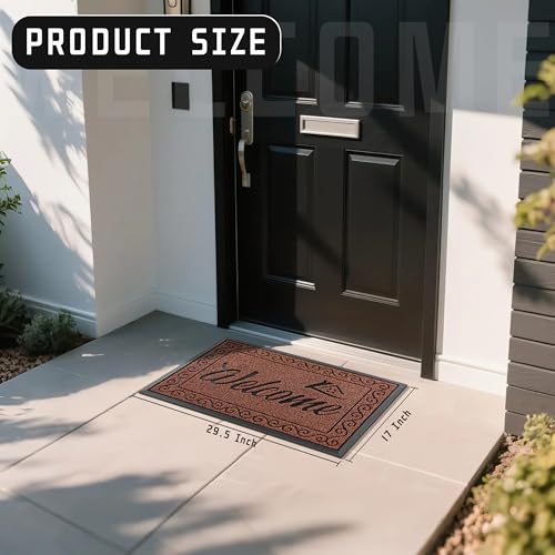 Artificial Grass Welcome Mat (Maroon / 29.5x17 Inch)