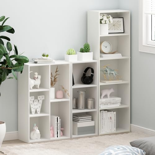 LUDER Book Shelf (White / 3-Tier Cube)