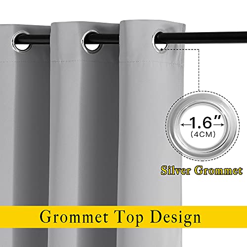 Bedroom Blackout Curtains Panels (Silver Grey / 52"W x 54"L (Pack of 2))