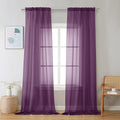 Plum Sheer Curtains 96 inches Long 2 Panels (Plum / 42"W x 96"L (Pack of 2))