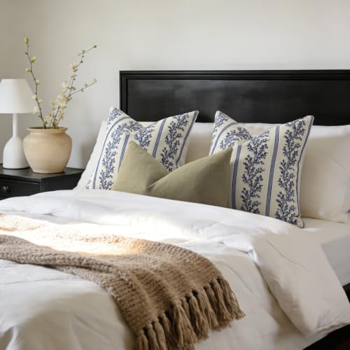 Vintage Throw Pillow Covers 26x26 Set of 2 (Indigo Blue / 26" x 26" (Pack of 2))