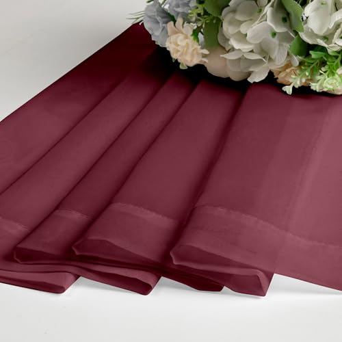 Sheer Window Curtain Panels 90 Inch Long 2 Pieces (42"W x 90"L (Pack of 2) / Burgundy)