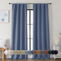 Ava Denim Blue Blackout Curtains for Bedroom 96 Inches Long 2 Panels (Denim Blue / 40"W x 96"L (Pack of 2))