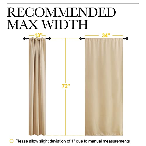 Blackout Room Darkening Curtains (Biscotti Beige / 34"W x 72"L (Pack of 2))