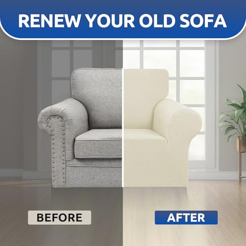 Stretch Chair Sofa Slipcover (Beige / Small)