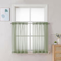 Sage Green Sheer Curtains 30 inch Length 2 Panels (Sage Green / 42"W x 30"L (Pack of 2))