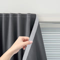 Magic Tape Stick On Curtains Window Shades Pull Down Blackout Window Cover Blackout Curtains for Bedroom No Drillng Self Adhesive Curtains No Rod Small Curtain (47"W x 79"L (Pack of 1) / Grey)