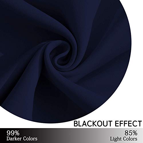 63 Inch Length Blackout Curtains for Bedroom (Navy Blue / 38"W x 63"L (Pack of 2))