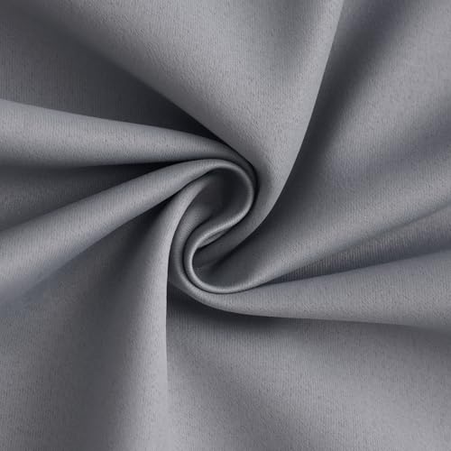 Grey 100% Blackout Curtain Panels 84 inches (50"W x 84"L (Pack of 2) / Grey With White Backing)