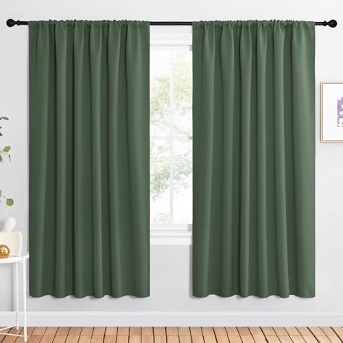 2 Panels Blackout Curtains (Dark Mallard / 62"W x 72"L (Pack of 2))