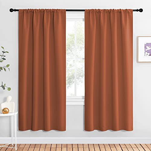 Blackout Curtains and Drapes (Burnt Orange / 42"W x 72"L (Pack of 2))