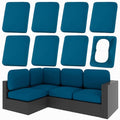 8Pcs Patio Cushion Covers (Peacock Blue / 8PCS)
