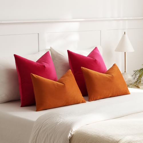 Lumbar Pillow Covers 12x20 Orange (Gold Flame / 20" x 12" (Pack of 2))
