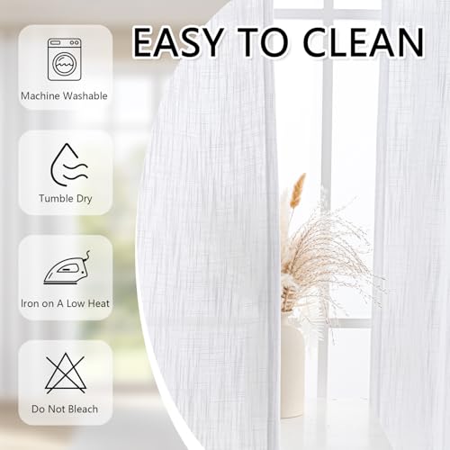 White Curtains 80 Inch Length 2 Panels Set (50"W x 80"L (Pack of 2) / White)