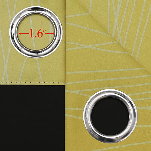 Yellow and Greyish White Ombre Blackout Curtains for Living Room 84 Inch (Yellow and Greyish White / 52"W x 84"L (Pack of 2))