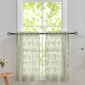 Vintage Lace Curtains 24 Inch Length (Sage Green / 26"W x 24"L (Pack of 2))