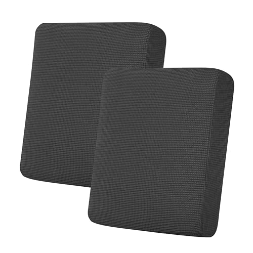 Stretch 2 Pieces Loveseat Couch Cushion Cover for 2 Seat (2-piece / Dark Gray)