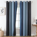 Navy Blue and Black Ombre Blackout Curtains for Living Room 96 Inch Length (Black and Navy Blue / 52"W x 96"L (Pack of 2))