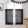 Black Sheer Curtains 36 inches Long (Black / 42"W x 36"L (Pack of 2))